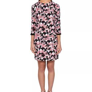 Ted Baker Queta Crane Print Shift Dress Colour by Numbers 2 Small